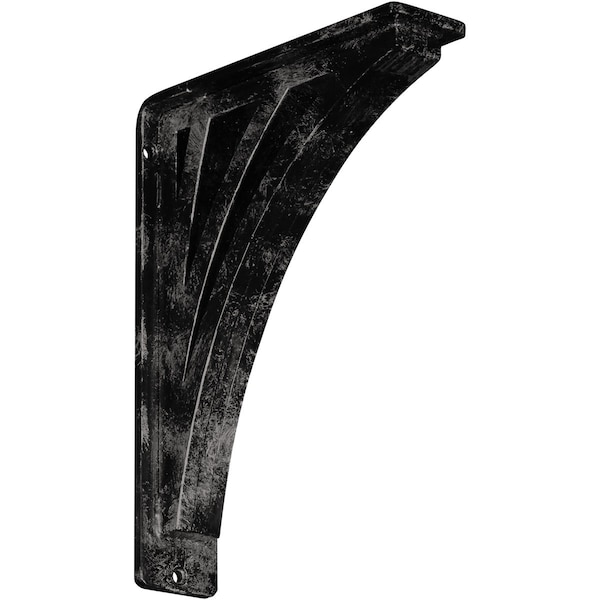 Ekena Millwork Nevio Wrought Iron Bracket, (Triple center brace), Antiqued Warm Silver 2"W x 7 1/2"D x 10"H BKTM02X07X10TNEAWS - main
